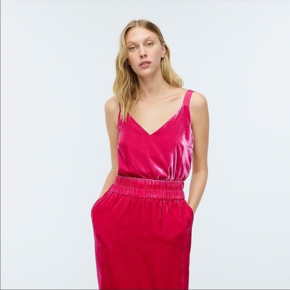 J Crew Hot Pink velvet tank XS
